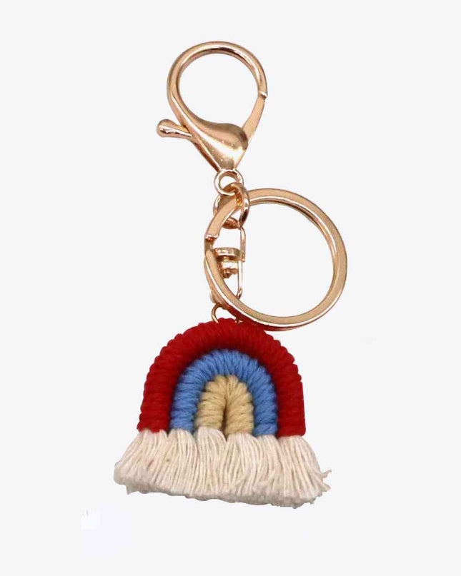 Assorted 4-Pack Rainbow Fringe Keychain
