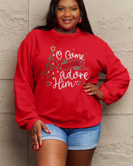 Simply Love Full Size Letter Graphic Long Sleeve Sweatshirt