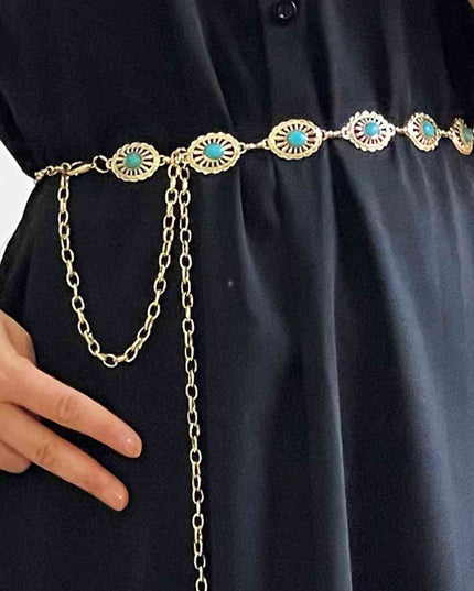 Contrast Lobster Clasp Alloy Chain Belt