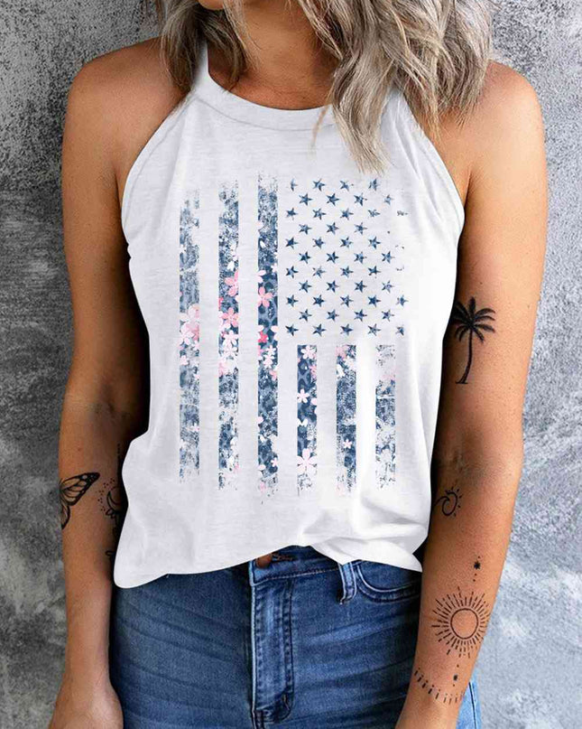 Floral Graphic Grecian Neck Tank