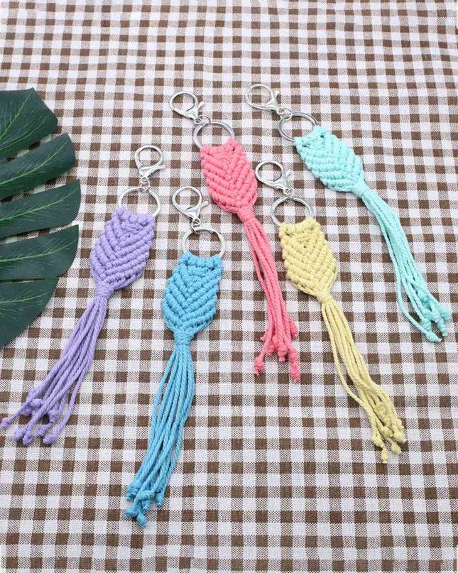 Assorted 4-Pack Handmade Fringe Keychain