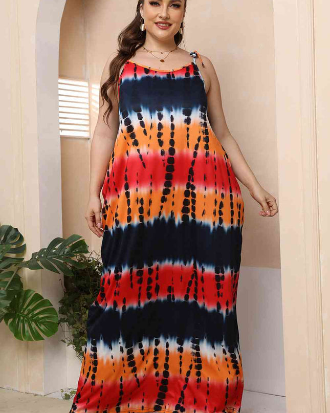 Plus Size Tie-Shoulder Maxi Dress