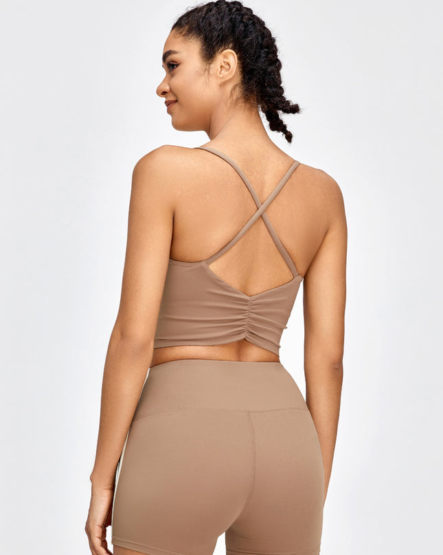 Crisscross Spaghetti Strap Active Bra
