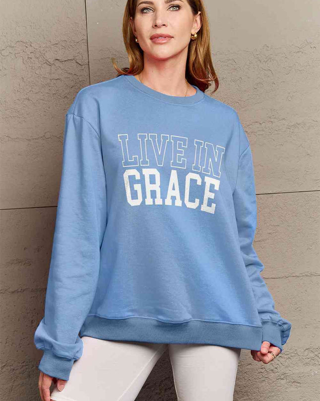 Simply Love Full Size LIVE IN GRACE Graphic Sweatshirt