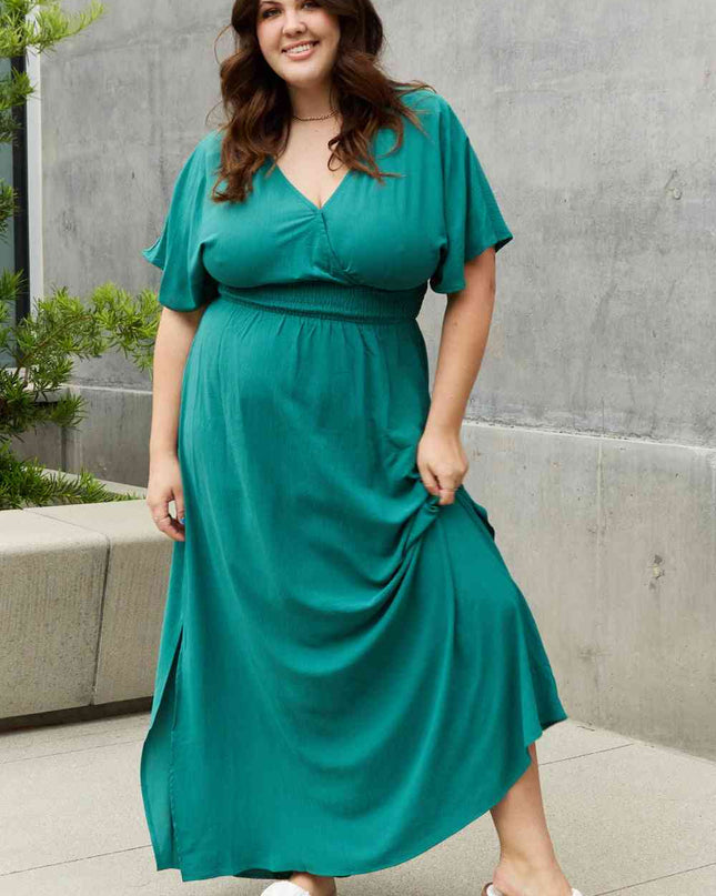 ODDI Full Size Woven Wrap Maxi Dress