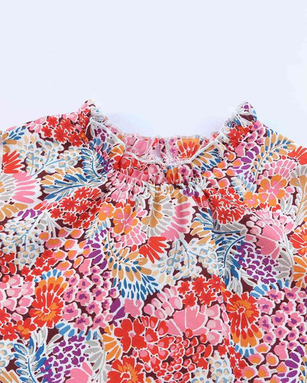 Floral Mock Neck Tank Top