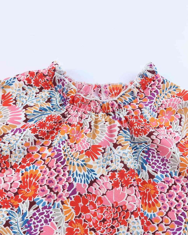 Floral Mock Neck Tank Top
