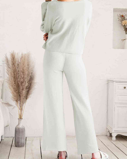 Long Sleeve Lounge Top and Drawstring Pants Set