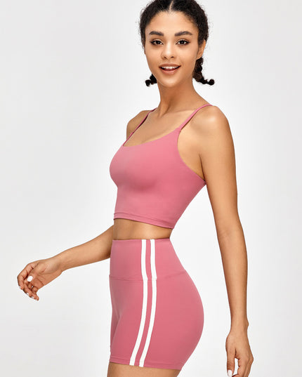 Crisscross Spaghetti Strap Active Bra
