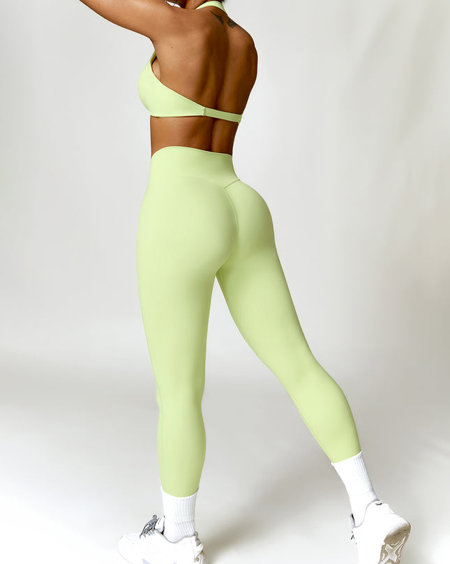 Twisted Halter Neck Bra and High Waist Leggings Active Set