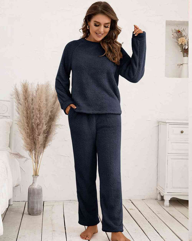 Teddy Long Sleeve Top and Pants Lounge Set