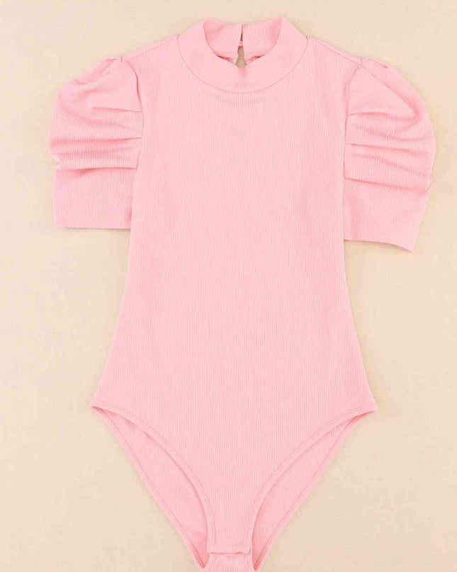 Mock Neck Puff Sleeve Bodysuit