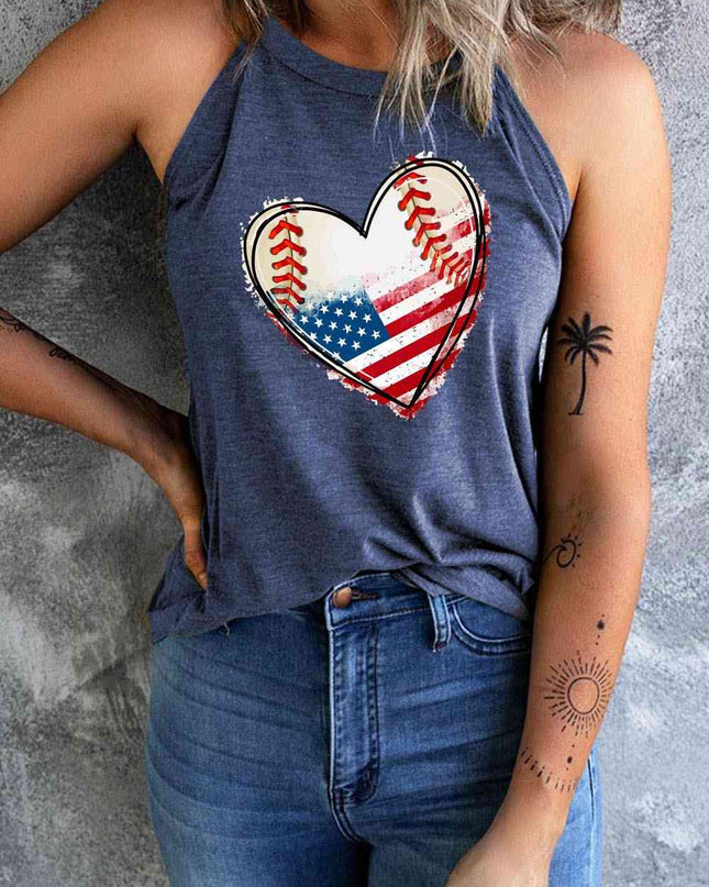 US Flag Heart Graphic Tank