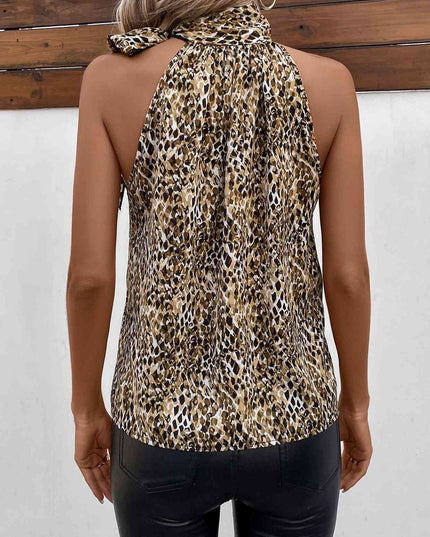 Printed Tied Sleeveless Blouse