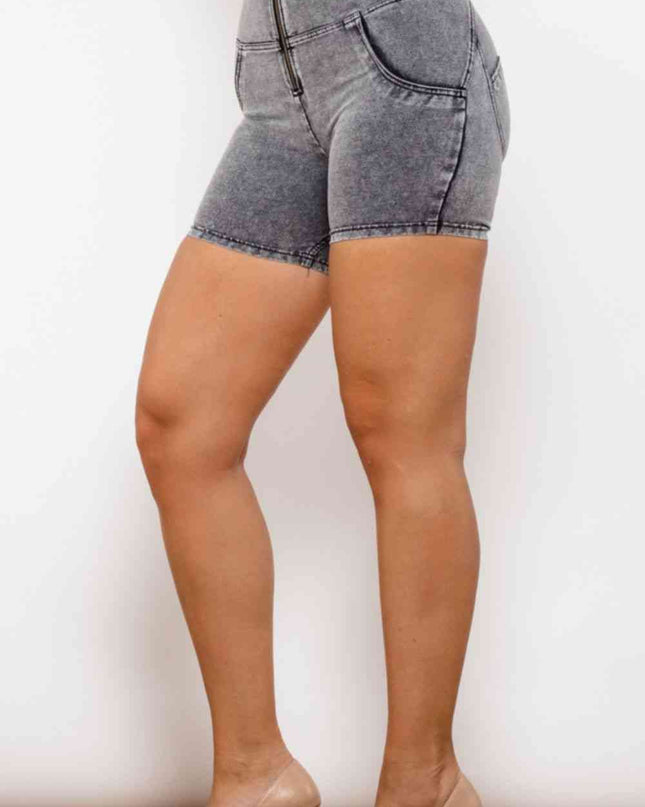 Full Size Zip Closure Denim Shorts