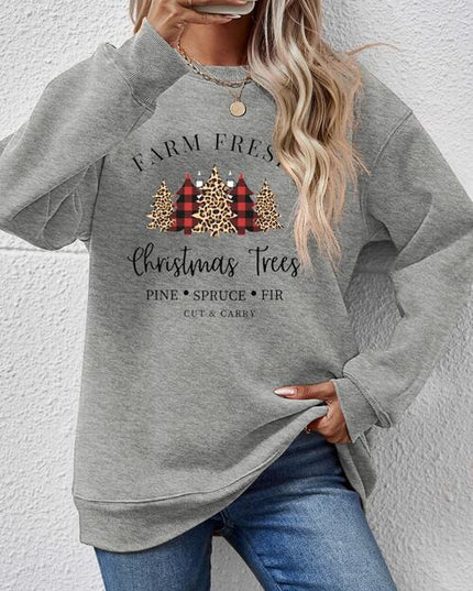 Graphic Round Neck Long Sleeve Sweatshirt