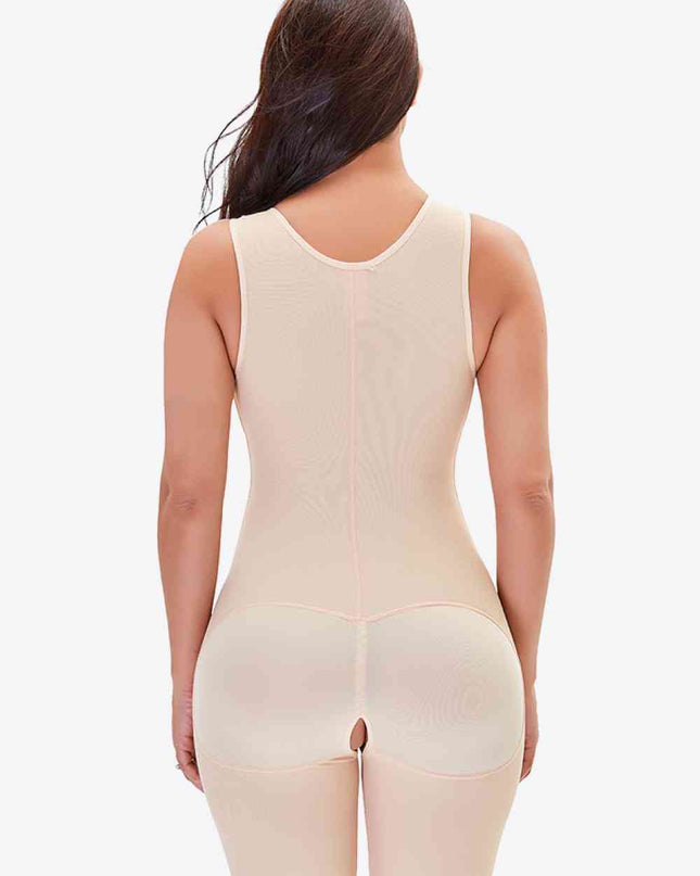 Full Size Lace Trim Shapewear with Zipper