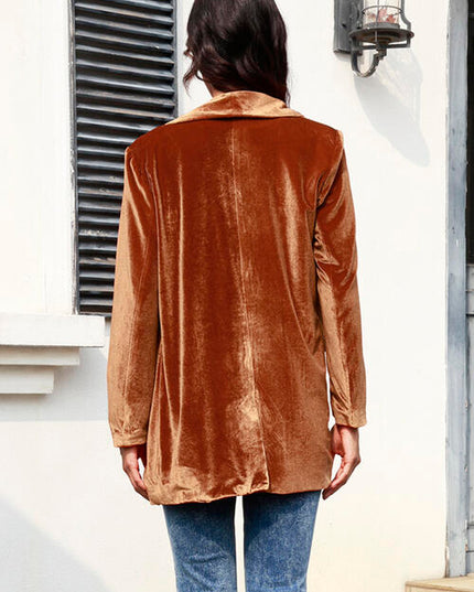 Button Up Pocketed Long Sleeve Jacket