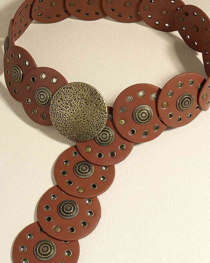 Round Shape PU Leather Belt