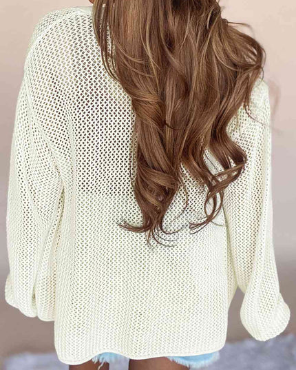 Button Down Dropped Shoulder Cardigan