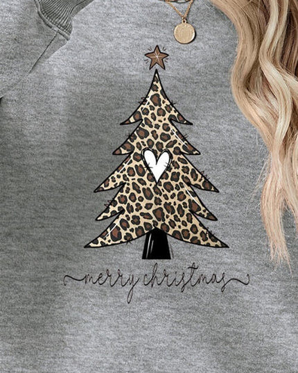 Christmas Tree Graphic Long Sleeve Sweatshirt