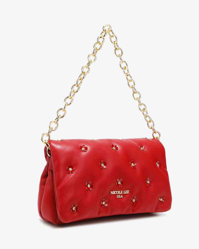Nicole Lee USA Diamond Flower Messenger Crossbody Bag