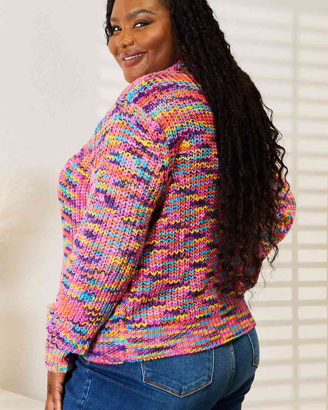 Woven Right V-Neck Long Sleeve Cardigan