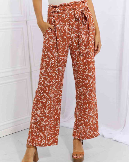 Heimish Right Angle Full Size Geometric Printed Pants in Red Orange