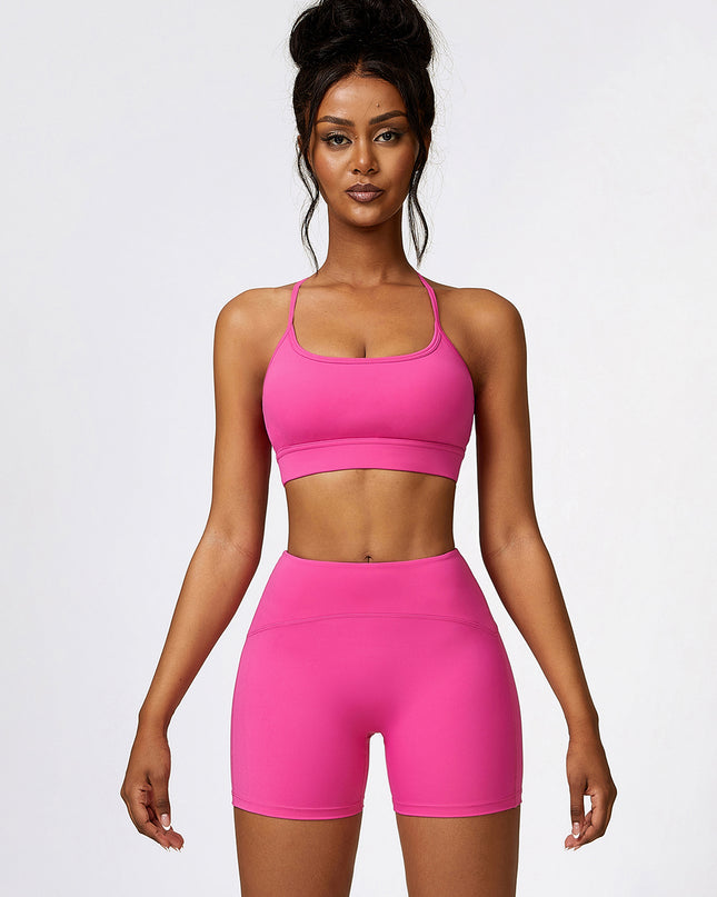 Sport Bra and Wide Waistband Shorts Set