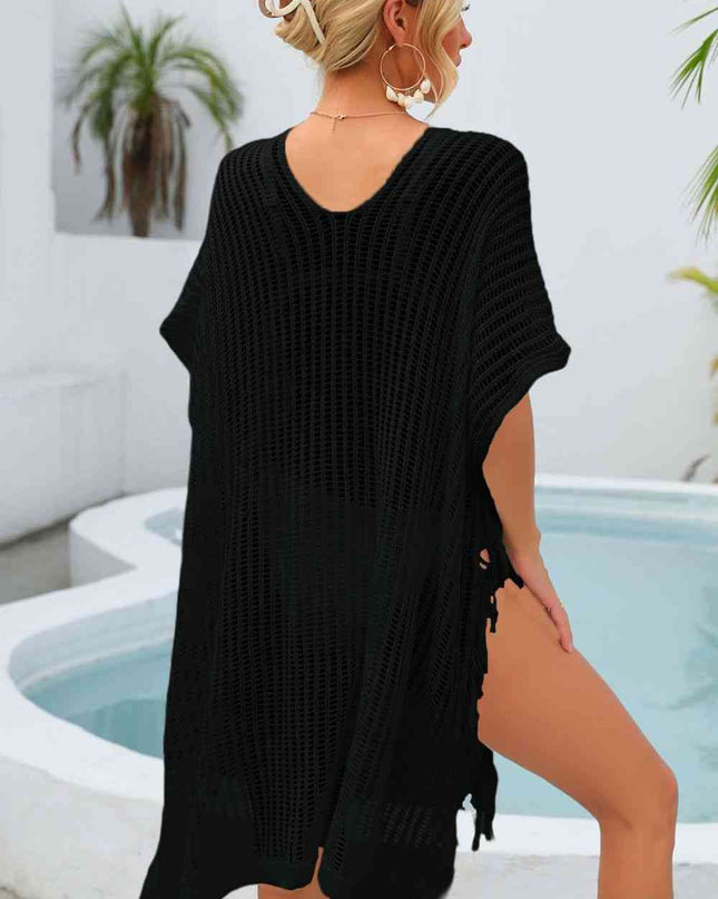 Fringe Trim Openwork Cover Up