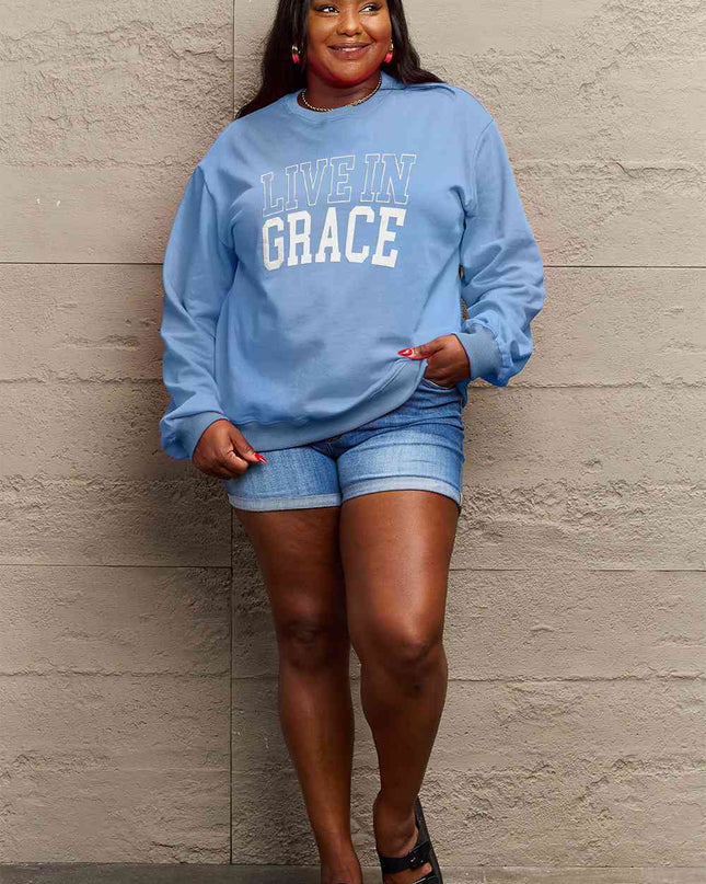 Simply Love Full Size LIVE IN GRACE Graphic Sweatshirt