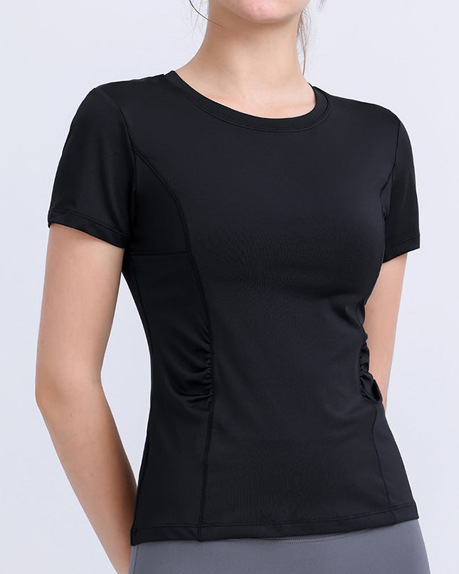 Round Neck Short Sleeve Active Top