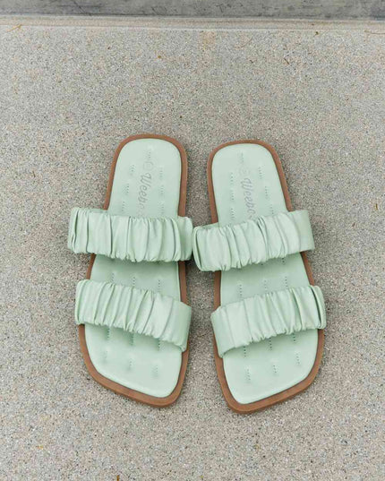 Weeboo Double Strap Scrunch Sandal in Gum Leaf