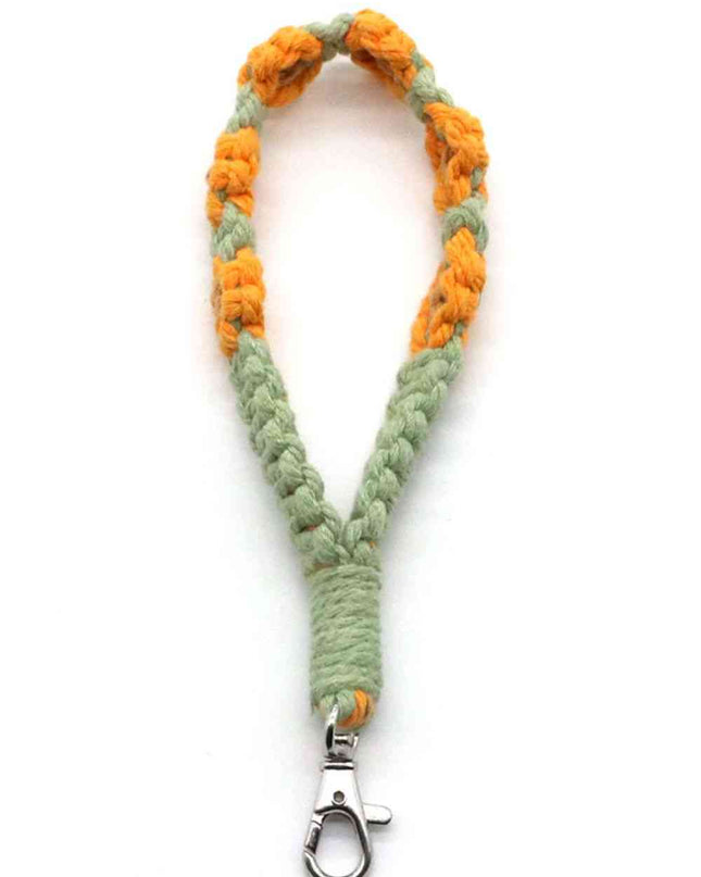 Assorted 4-Pack Hand-Woven Flower Macrame Wristlet Keychain