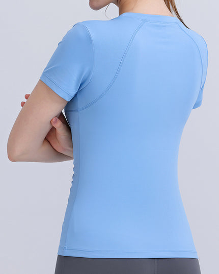 Round Neck Short Sleeve Active Top