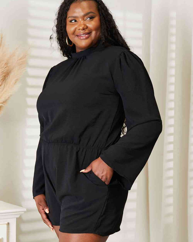 Culture Code Full Size Open Back Romper with Pockets