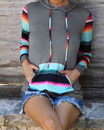 Striped Long Sleeve Hoodie