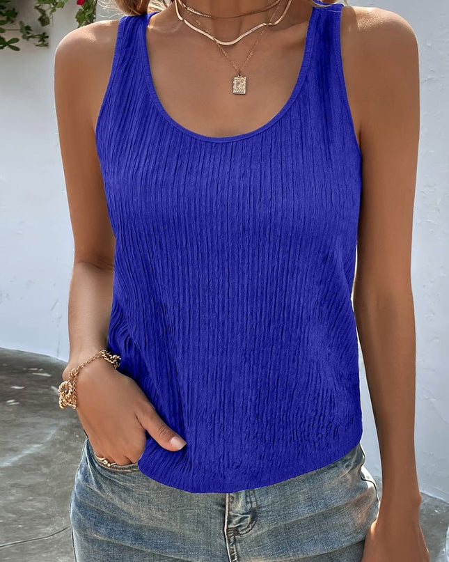 Textured Scoop Neck Tank