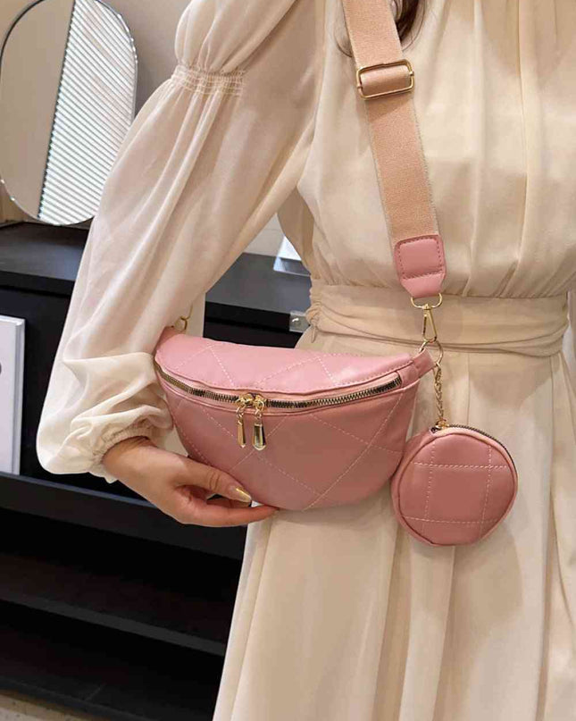 PU Leather Sling Bag with Small Purse