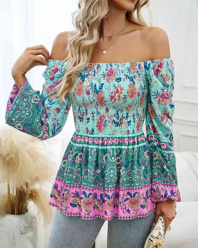 Square Neck Printed Blouse