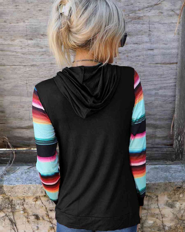 Striped Long Sleeve Hoodie