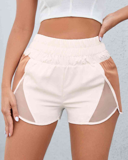 Color Block Wide Waistband Shorts