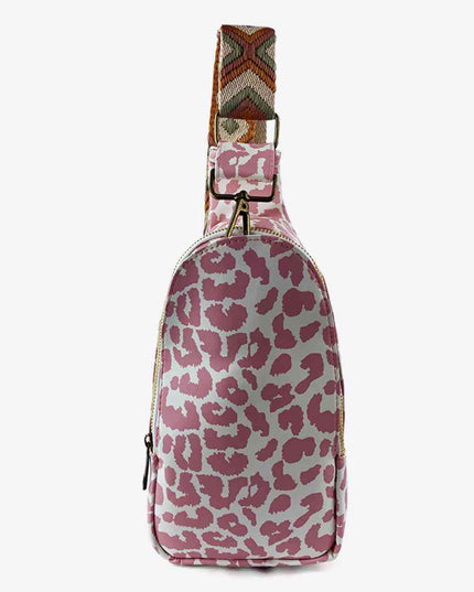 Printed PU Leather Sling Bag