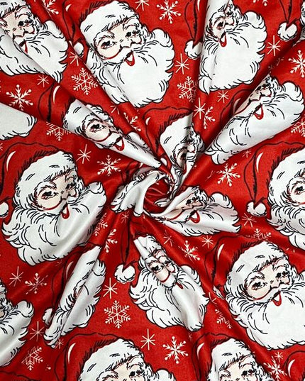 Plus Size Santa Print Open Front Long Sleeve Cardigan