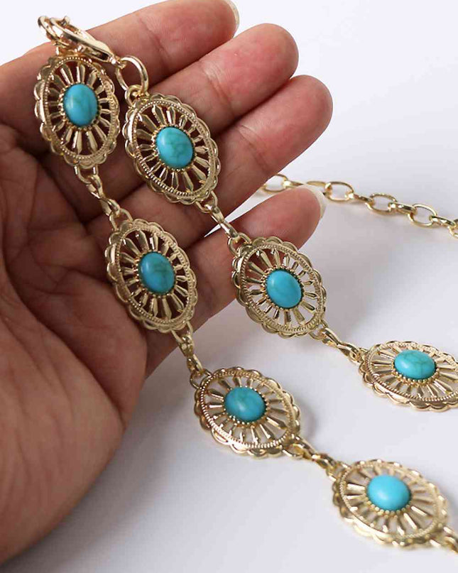 Contrast Lobster Clasp Alloy Chain Belt