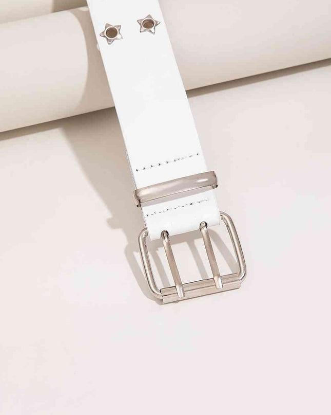 Double Row Star Grommet PU Leather Belt