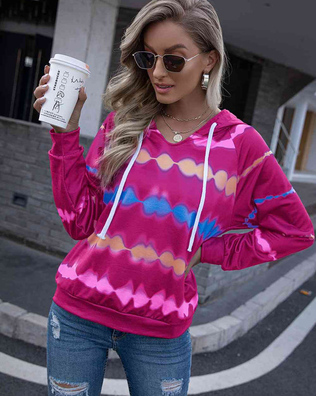 Tie Dye Raglan Sleeve Hoodie