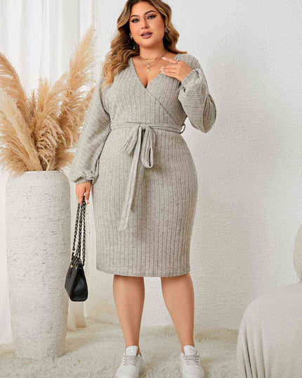 Plus Size Tie Waist Wrap Dress