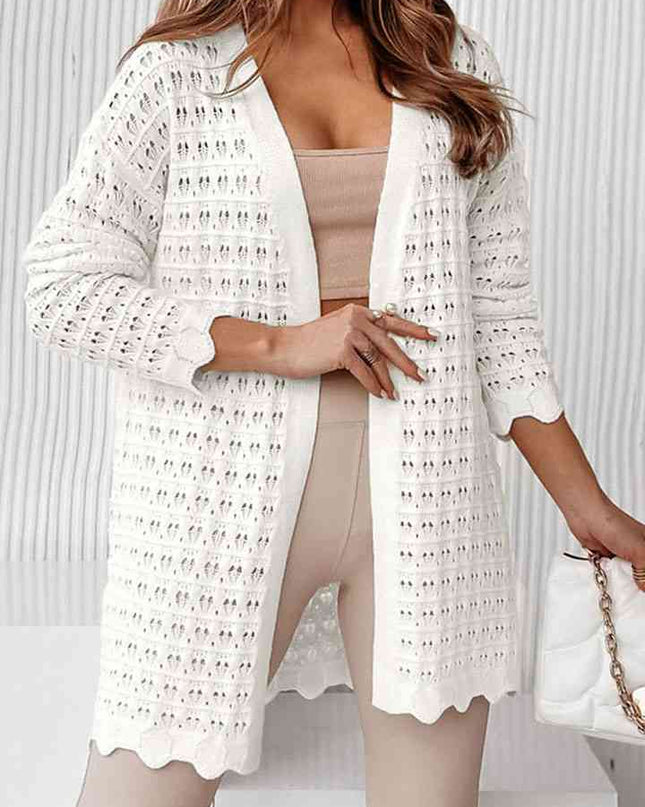 Long Sleeve Openwork Cardigan