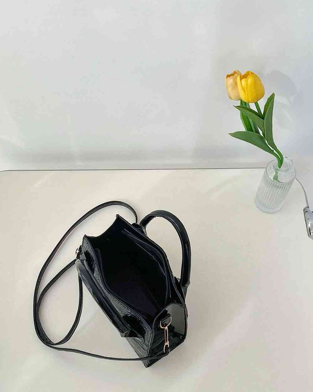 Textured PU Leather Crossbody Bag